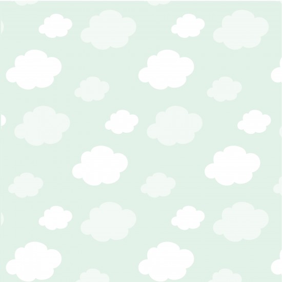 Banderín personalizado fondo color menta con nubes