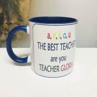 Taza para profes de inglés A,E,I,O,U THE BEST TEACHER ARE YOU