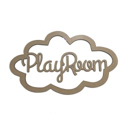 Letrero Play Room en forma de Nube