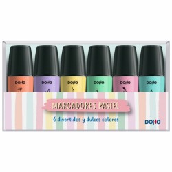 Pack de 6 mini marcadores tonos pastel