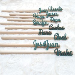 Lápices de madera color personalizados con tu nombre